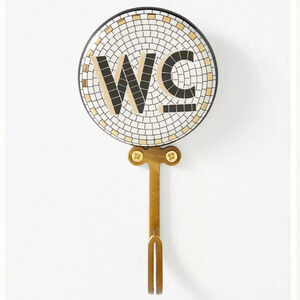 Anthropologie Mosaic Wall Hook - Gold and Black